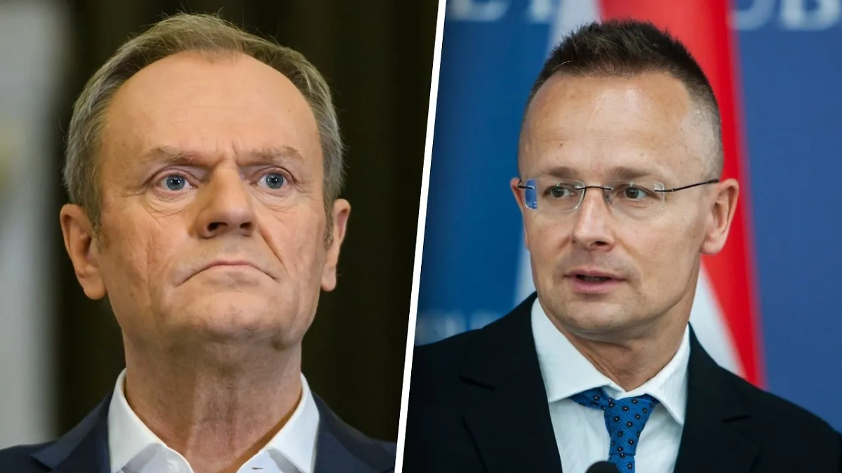 Дональд Туск, Петер Сийярто. Обложка © Shutterstock / FOTODOM / paparazzza, Victor Mogyldea