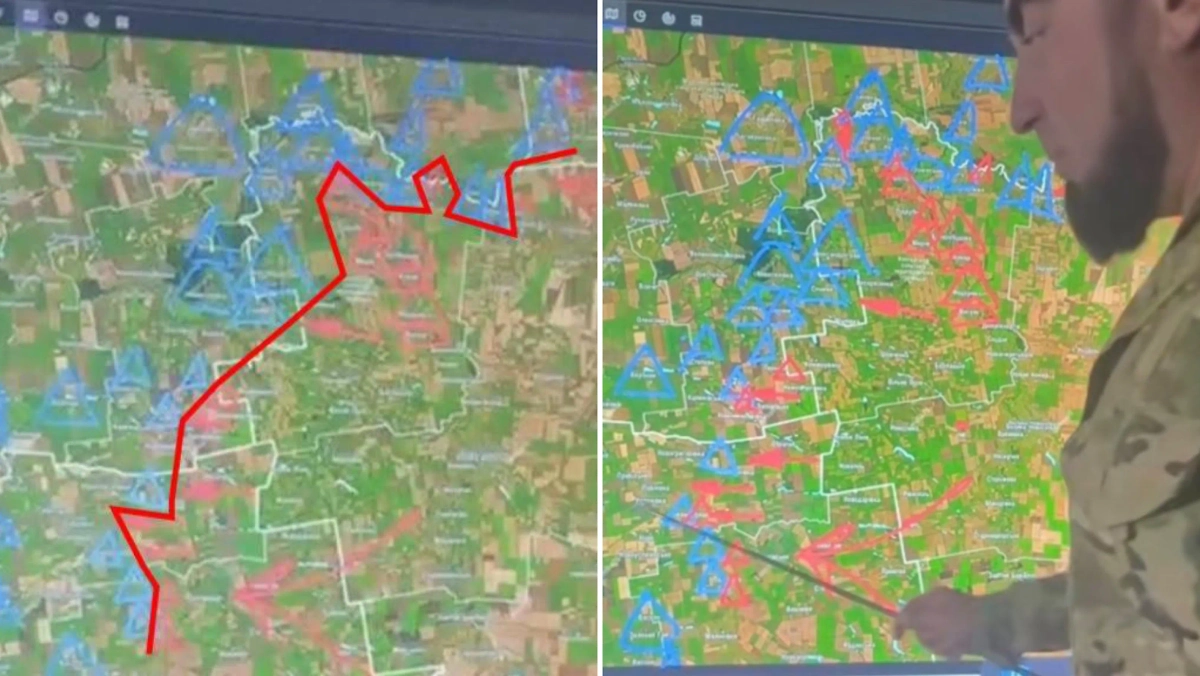 Обнародованная карта фронта и карта, которую показал командир ВСУ Валентин Манько. Фото © DeepStateMAP.live / TikTok/ / manko_valintin80