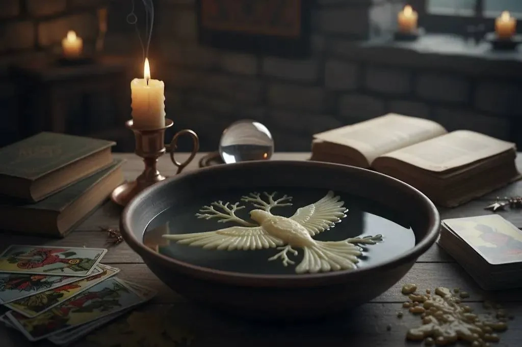 Гадания на Самайн: яблоко, воск и три блюдца расскажут о будущем. Фото © Gemini Nano Banana