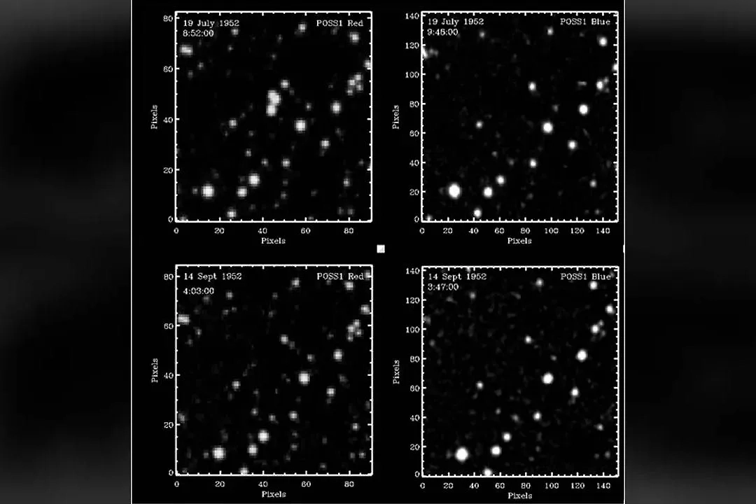 Снимки POSS-I. Фото © Oxford academic / Monthly Notices of the Royal Astronomical Society