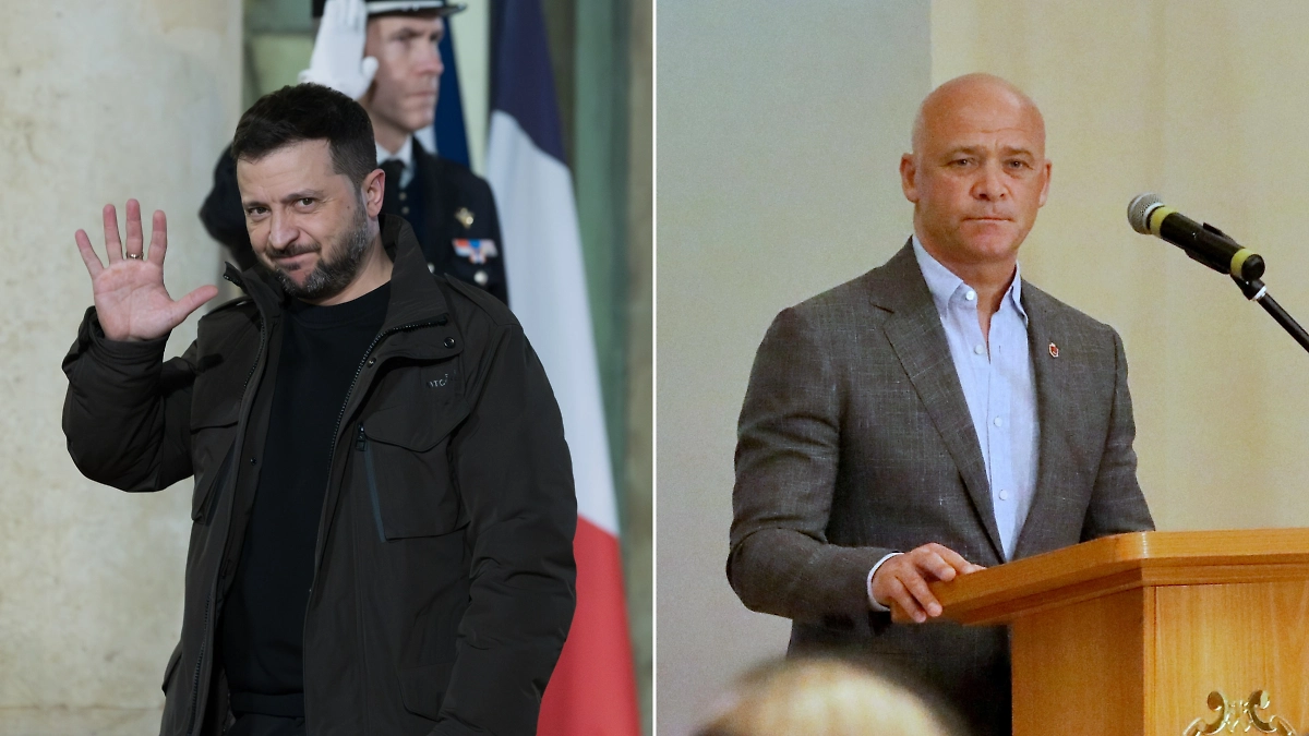 Владимир Зеленский и экс-мэр Одессы Геннадий Труханов. Обложка © Shutterstock / FOTODOM / Frederic Legrand - COMEO, © ТАСС / Zuma