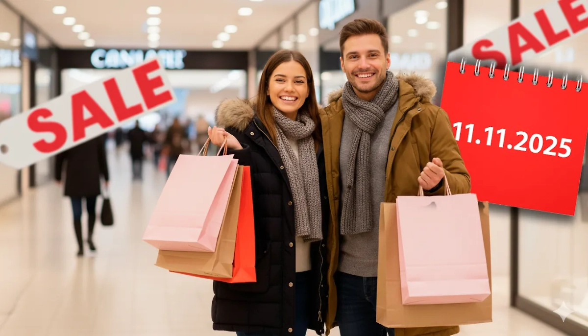Распродажа 11.11 — откуда пошла и какие будут скидки. Обложка © Коллаж © Life.ru. Фото © Gemini Nano Banana
