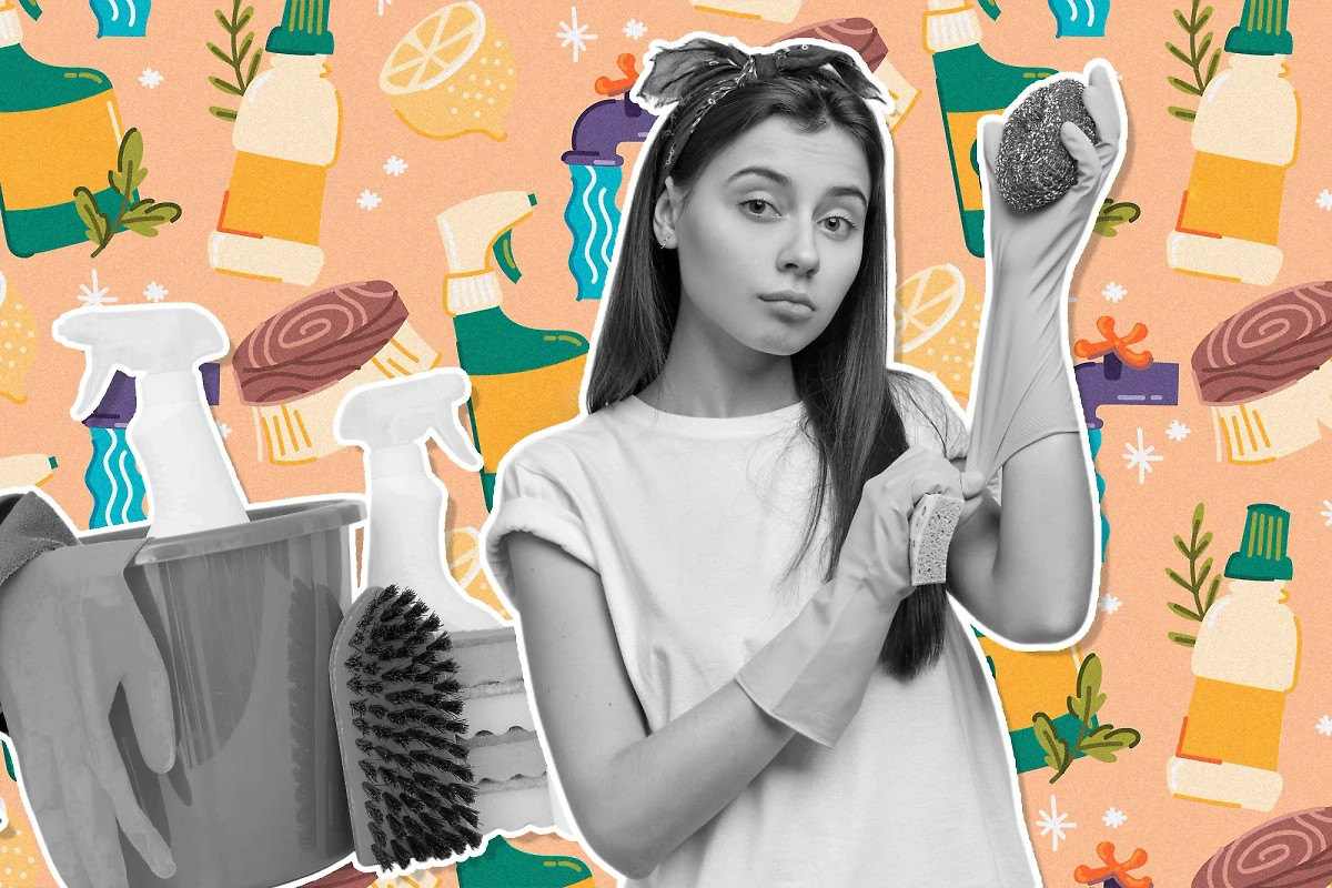 Эти волшебные лайфхаки позволят вам превратить уборку в весёлое приключение. Коллаж © Life.ru. Обложка © Freepik / wayhomestudio, © Freepik, © Freepik / stephanie2212