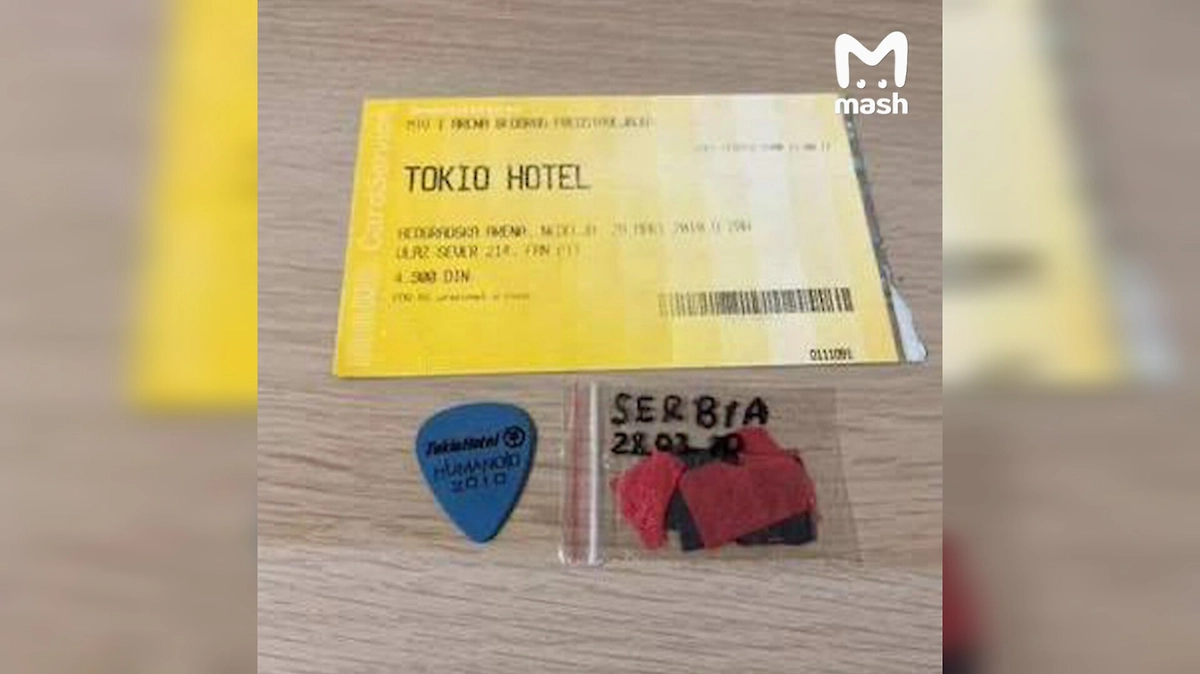 Медиатор когда-то принадлежал гитаристу группы Tokio Hotel Тому Каулитцу. Фото © Telegram / Mash
