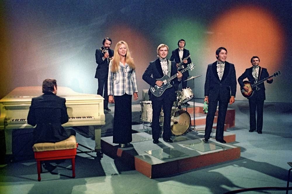 ВИА «Самоцветы» тоже образовался в 1971 году и стал одной из самых популярных групп в СССР. Фото © РИА «Новости» / Рыбаков