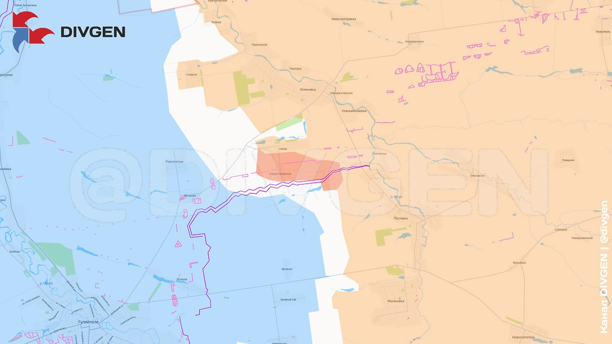 Карта СВО на 12 ноября 2025 года. Бойцы ГВ «Восток» освободили населённый пункт Новоуспеновское в Запорожской области. Фото © Telegram / DIVGEN ???? Карта СВО