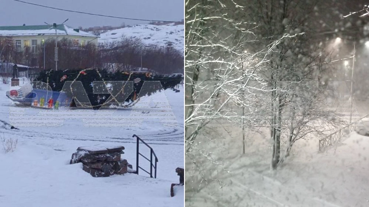 Метель в Мурманске. Фото © Telegram / Baza