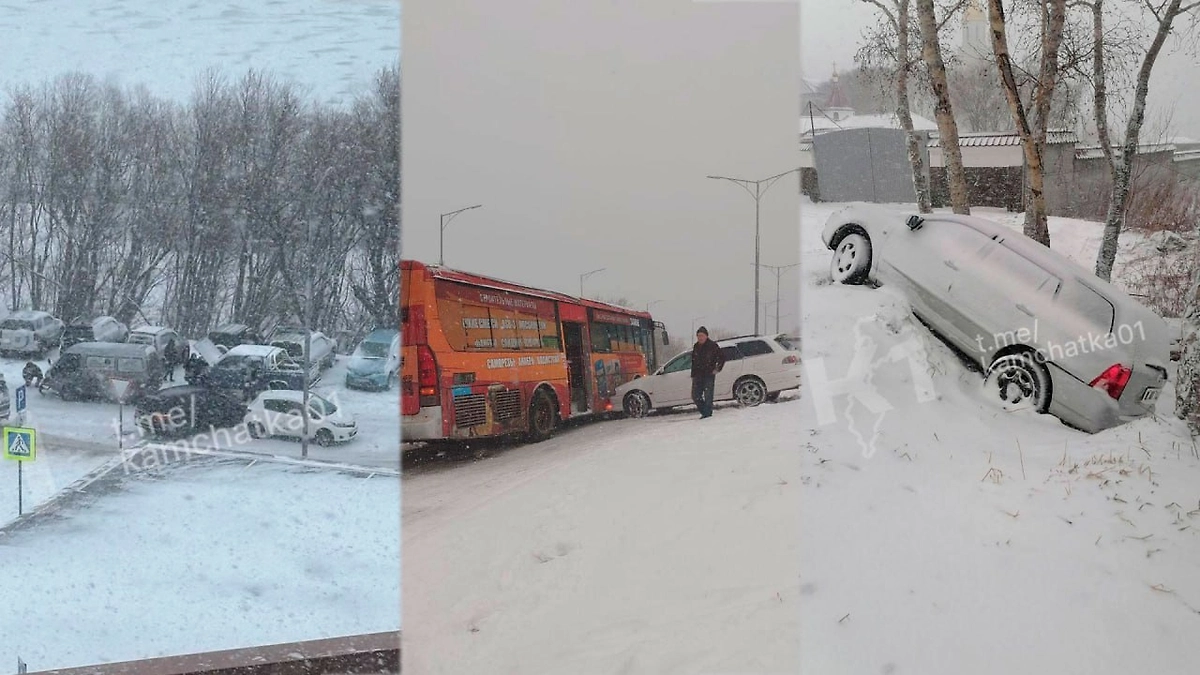 Снегопад нарушил привычную жизнь жителей Камчатки. Обложка © Telegram / Камчатка №1
