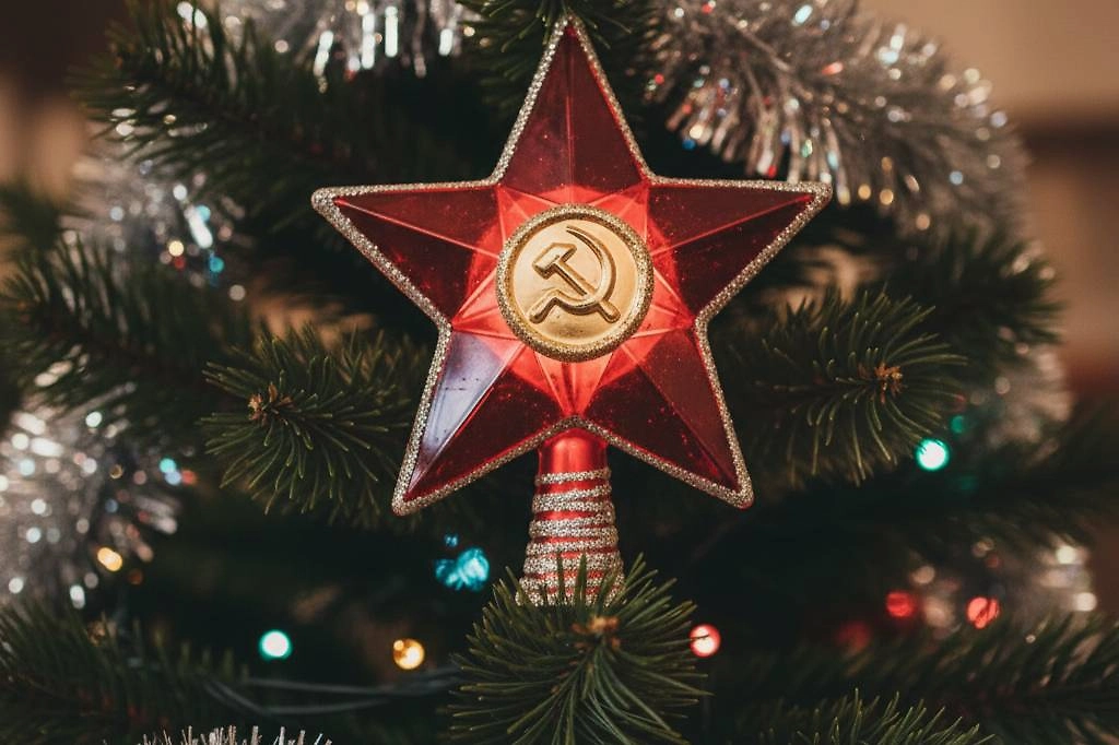 Ладно, красную звезду на ёлку под Новый год вешал почти каждый второй. Но те, кто хотел выделиться, прибегали к блату. Фото © Gemini Nano Banana