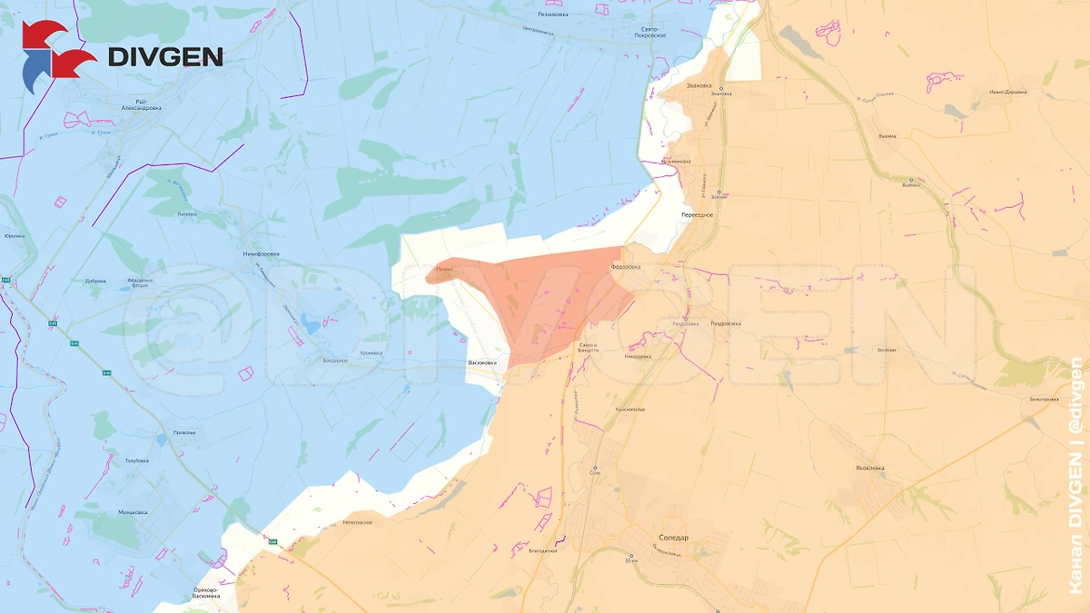 Карта СВО на 24 ноября 2025 года. Армия России освободила Петровское (Пазено). Фото © Telegram / DIVGEN ???? Карта СВО