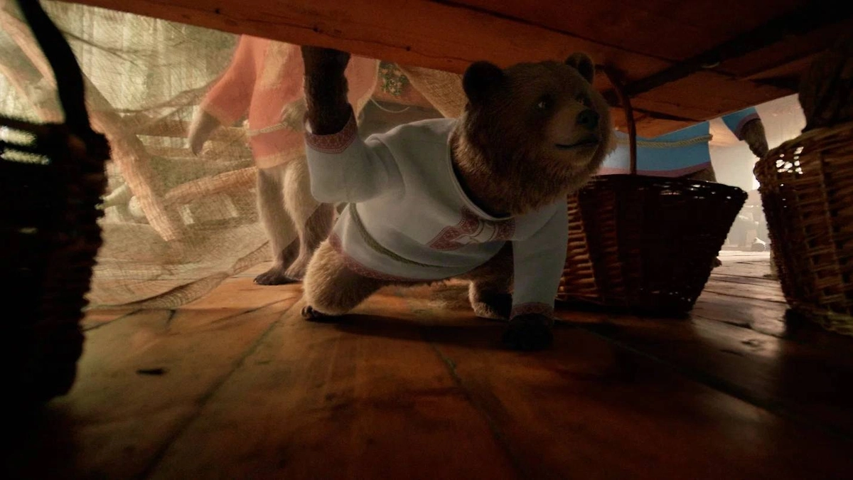 «Маша и медведи»: семейный фильм, где актёры взаимодействуют с компьютерной анимацией. Фото © Кадр из фильма «Маша и медведи», режиссёр Антонина Руже, сценаристы Марина Попова, Василий Ровенский, Наталья Добровольская и др. / Kinopoisk