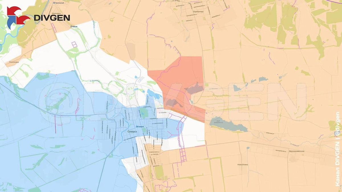 Карта СВО на 26 ноября 2025 года. Армия России окружает Северск. Фото © DIVGEN ???? Карта СВО