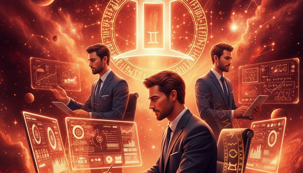 Гороскоп Близнецы-мужчина на год Красной Лошади 2026. Фото © Nano Banana AI