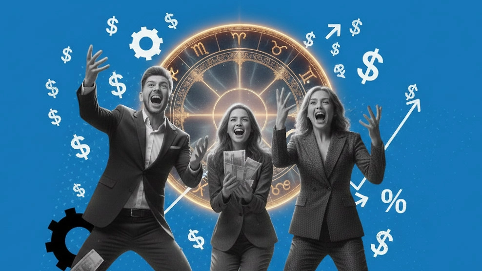 Знаки зодиака, которые притягивают деньги: топ-3 финансовых везунчиков. Коллаж © Life.ru. Фото © Nano Banana AI