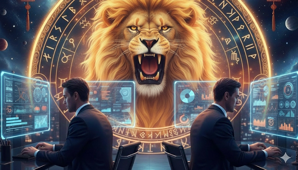 Финансовый гороскоп Лев на 2026 год Красной Лошади. Фото © Nano Banana AI