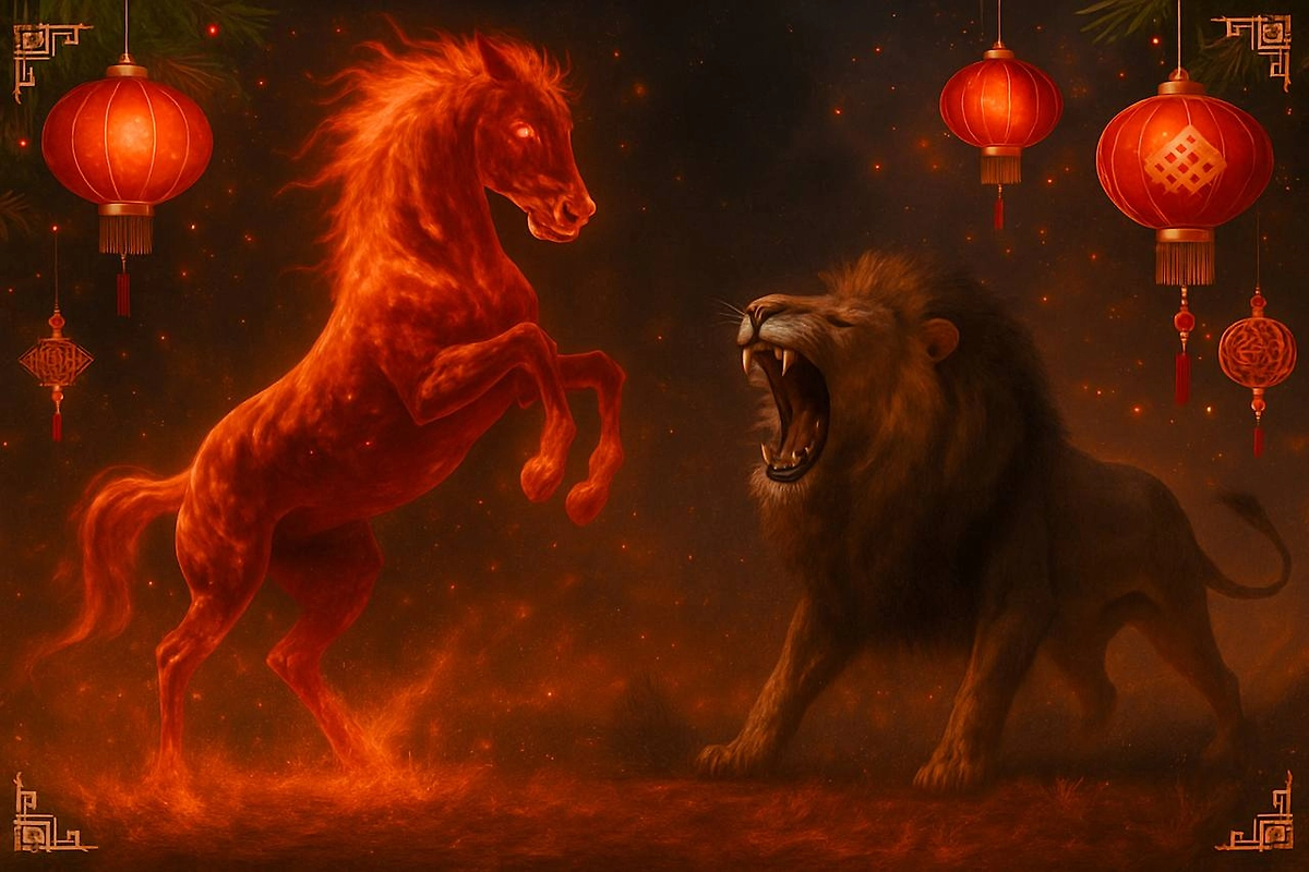 Лев и Лошадь: совместимость по китайскому гороскопу. Фото © ChatGPT