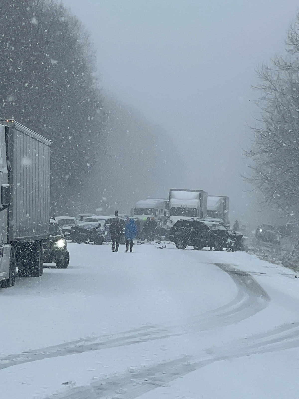 В Индиане снегопад спровоцировал столкновение 45 автомобилей. Фото © X / Ben Verbanic