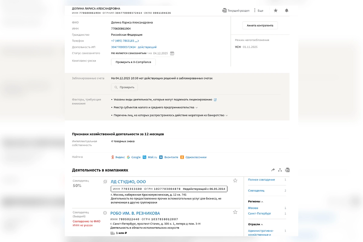 В основном певица зарабатывает на своём ИП. Фото © spark-interfax