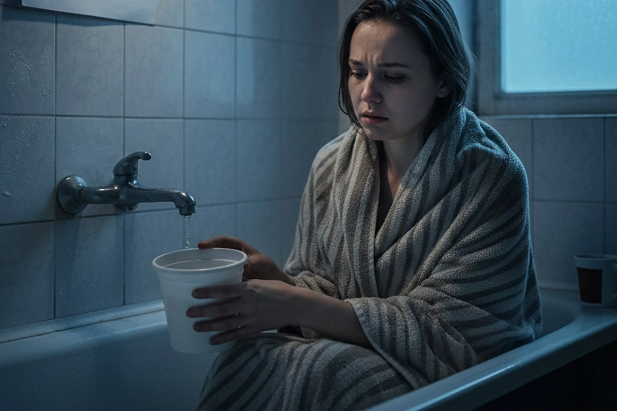 Отключение горячей воды зимой: кому звонить и что предпринять, если оно внеплановое? Фото © Nano Banana AI