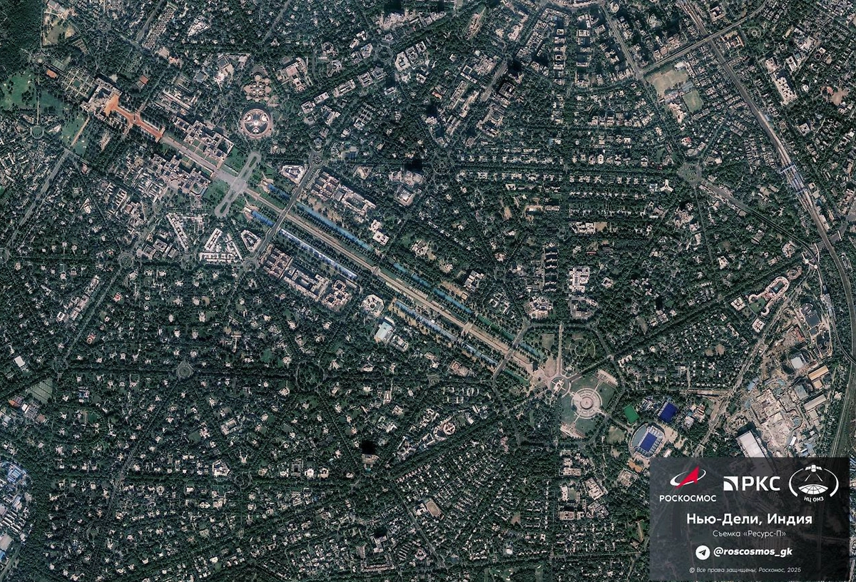 «Роскосмос» показал с орбиты Нью-Дели, где проходят переговоры Путина и Моди