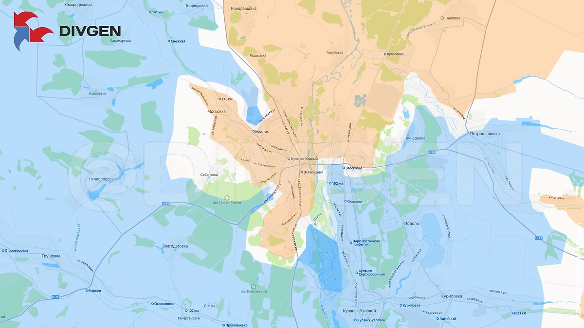 Карта СВО на 13 декабря 2025 года. Фото © Telegram / DIVGEN ???? Карта СВО
