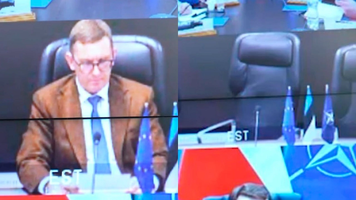 Премьер-министр Эстонии Михал внезапно исчез во время обращения Зеленского. Фото © Zelenskiy / Official