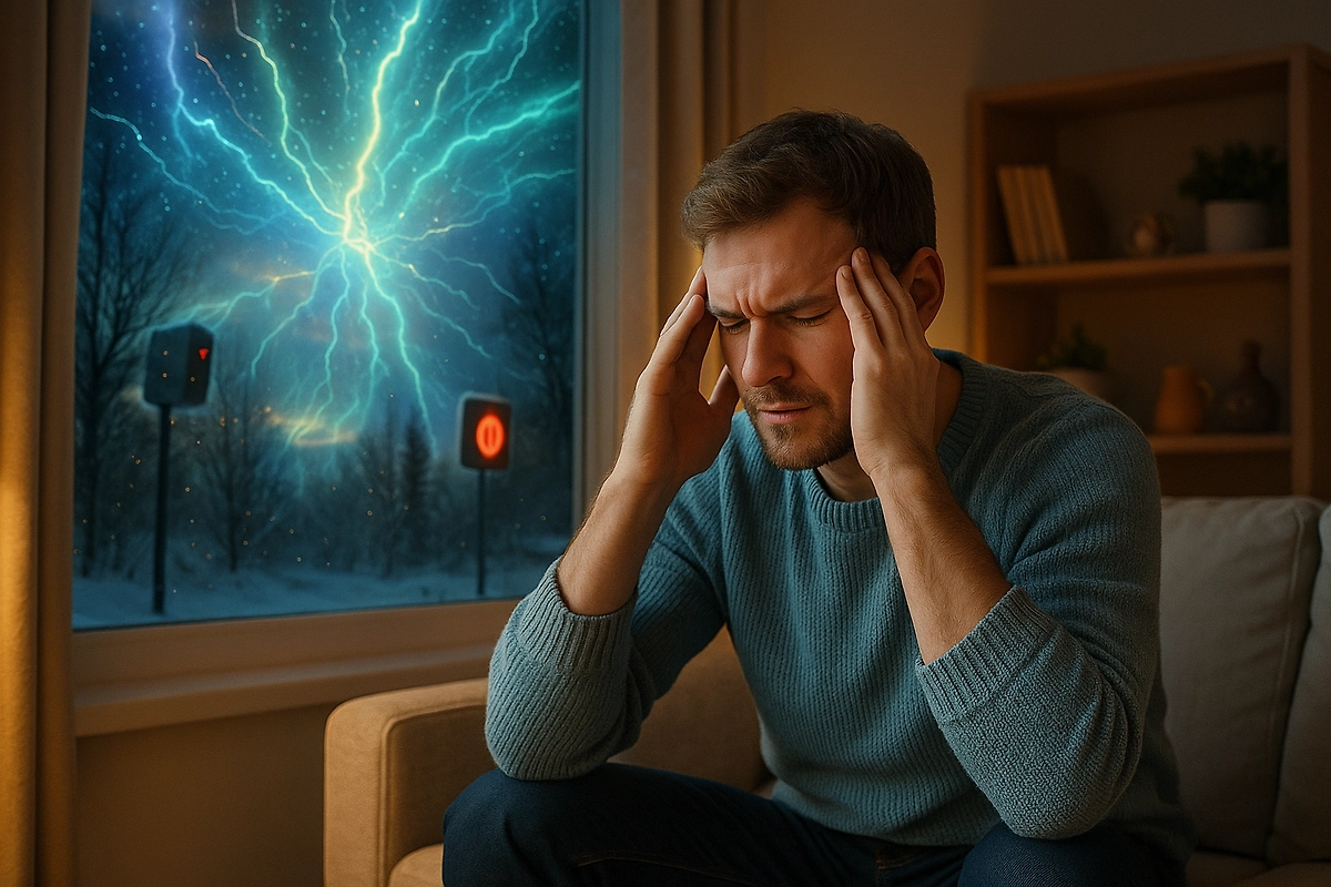 Магнитная буря — это сильное возмущение в геомагнитном поле Земли, которое происходит от сильных потоков солнечного ветра. Фото © ChatGPT