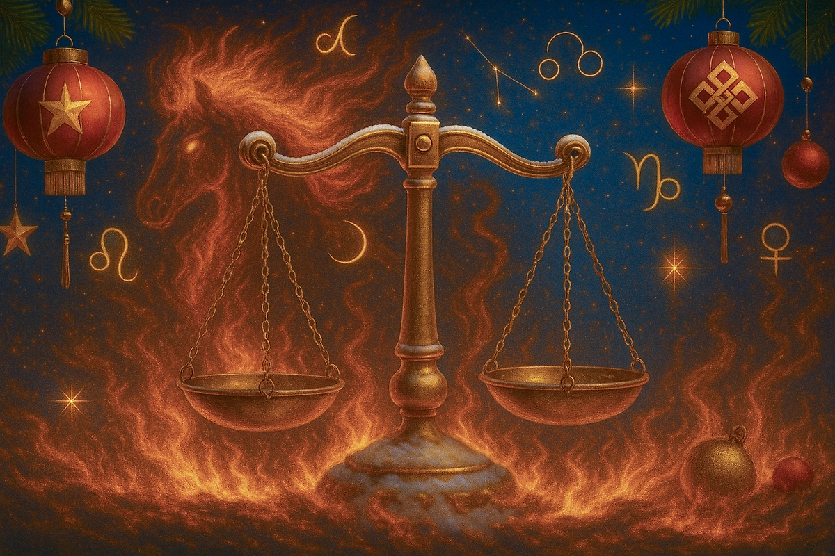 Гороскоп Весы на 2026 год: точный прогноз для женщин и мужчин в год Красной Огненной Лошади. Обложка © ChatGPT