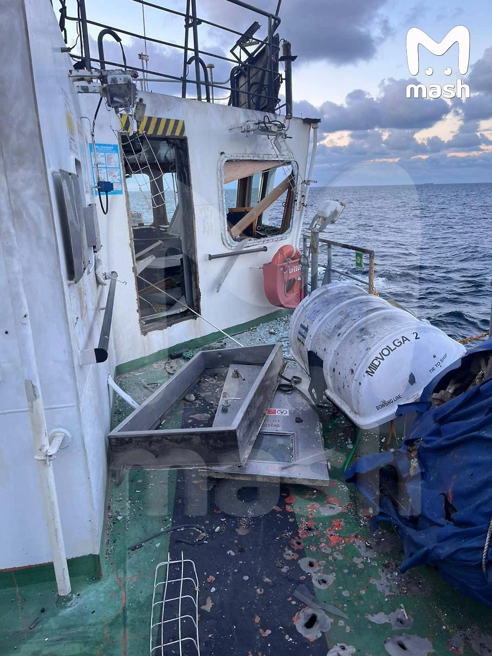 Последствия атаки ВСУ на танкер. Фото © Telegram / Mash