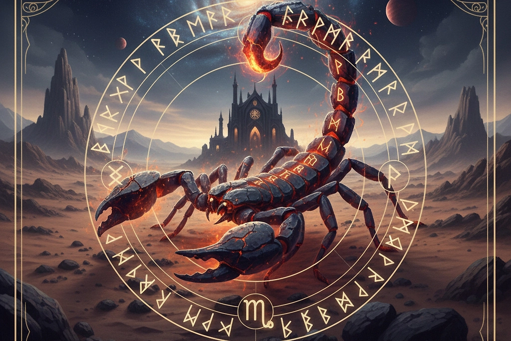 Рунический гороскоп: что ждёт знак зодиака Скорпион в 2026 году. Фото © Nano Banana AI