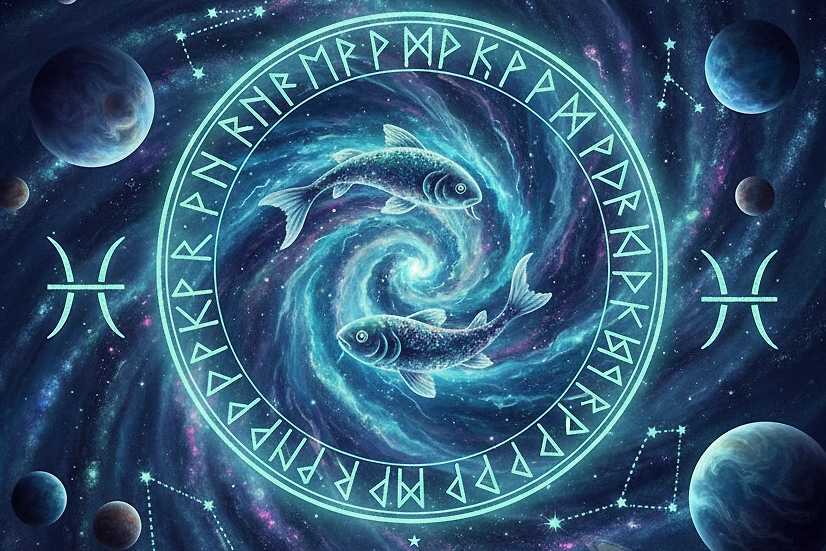 Рунический гороскоп: что ждёт знак зодиака Рыбы в 2026 году. Фото © Nano Banana AI