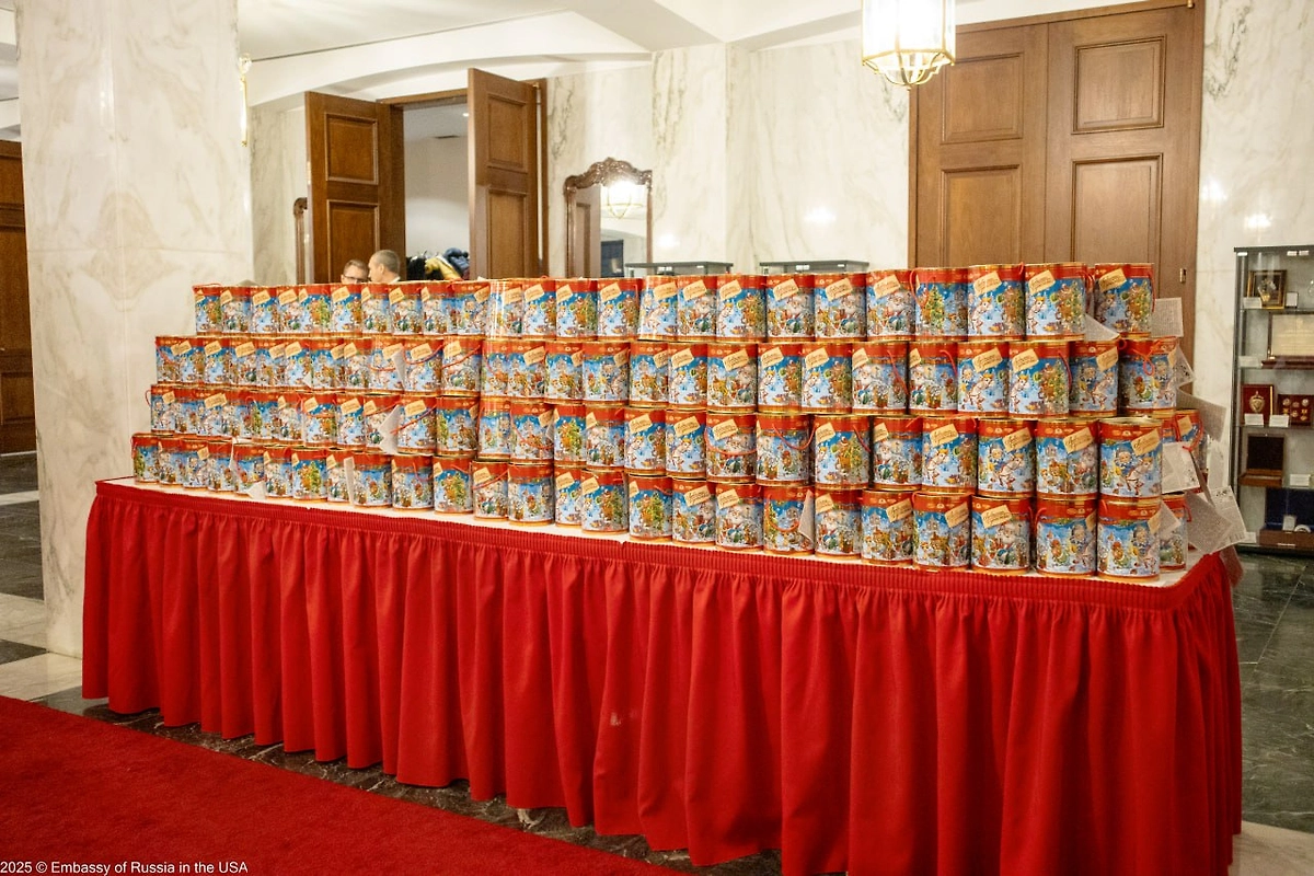 В посольстве России в США устроили детский новогодний праздник. Фото © Telegram / Embassy of Russia in the USA / Посольство России в США