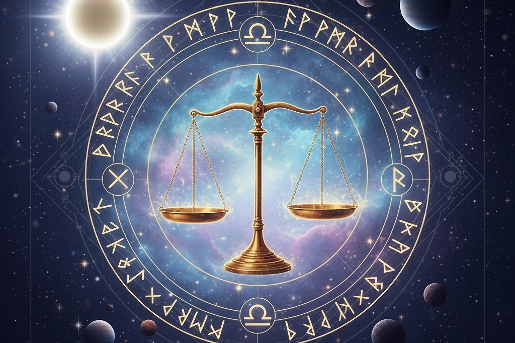 Рунический гороскоп: что ждёт знак зодиака Весы в 2026 году. Фото © Nano Banana AI