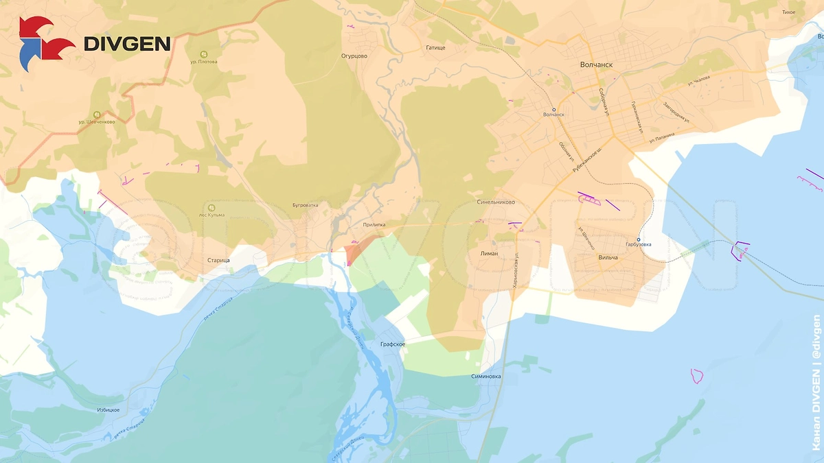 Карта СВО на 24 декабря 2025 года. Армия России продвигается в сумском приграничье. Фото © Telegram / DIVGEN 🚩 Карта СВО