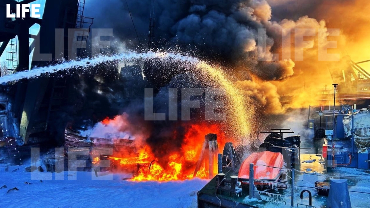 Пожар в Сибирском затоне. Фото © Life.ru