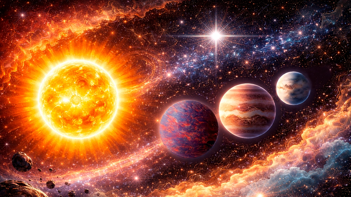 Парад планет 7 января 2026: рождественская Вифлеемская звезда раз в 20 тысяч лет. Обложка © Коллаж © Life.ru, фото © Shutterstock / FOTODOM / Artsiom P, © Gemini Nano Banana