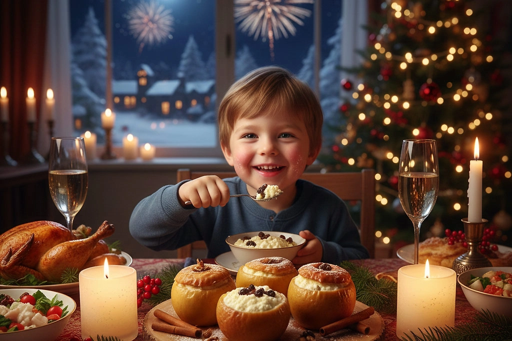 Детские блюда на Новый год, которые не навредят здоровью. Фото © Nano Banana AI
