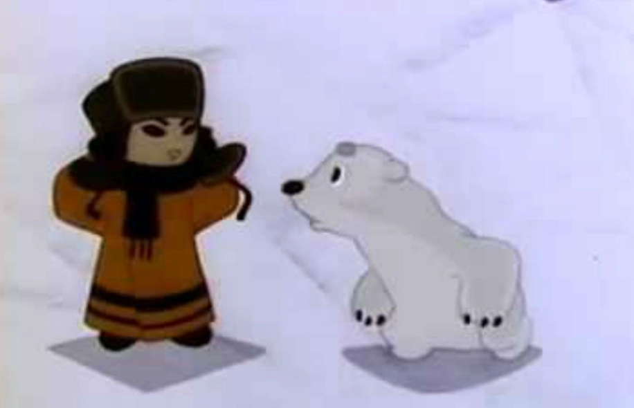 Медвежонок Умка и его приятель. Фото © Кадр из фильма «Умка ищет друга», режиссёры Владимир Попов, Владимир Пекарь, сценарист Юрий Яковлев / Kinopoisk