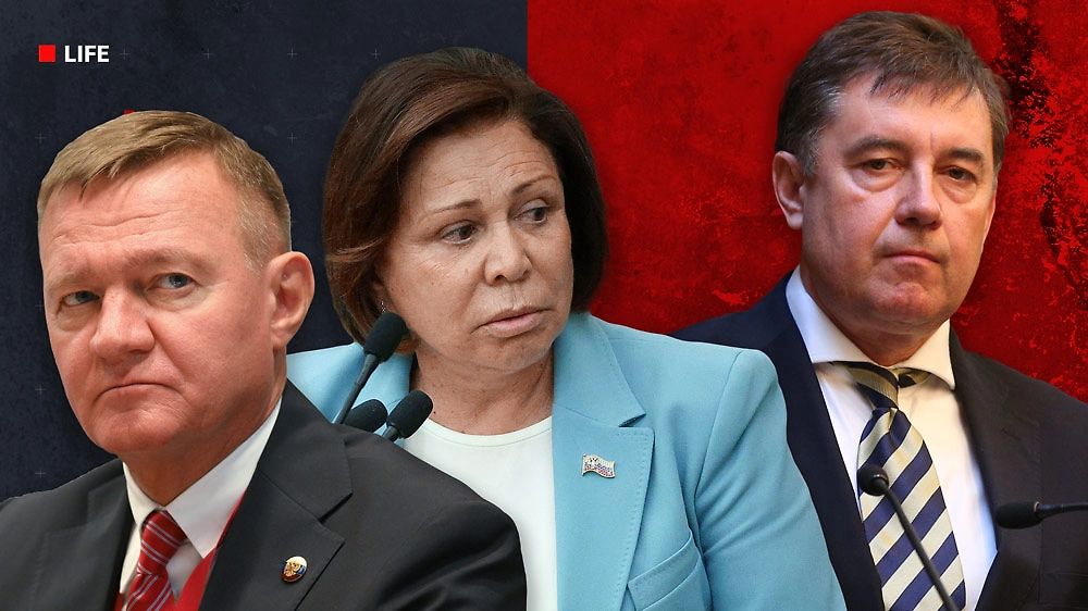 Пуля, иск на 9 млрд и совет пенсионерам: главные скандалы чиновников в 2025 году. Коллаж © Life.ru. Фото © ТАСС / Алексей Даничев / POOL, Артём Коротаев, Сергей Булкин