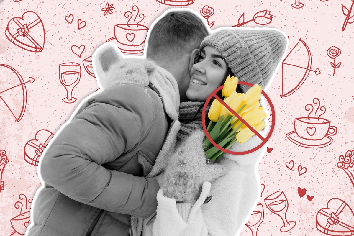 Эти 6 цветов не стоит приносить на первое свидание — от них идёт не очень хорошая энергетика, они портят карму. Коллаж © Life.ru. Обложка © Shutterstock / FOTODOM / Miridda, © Freepik