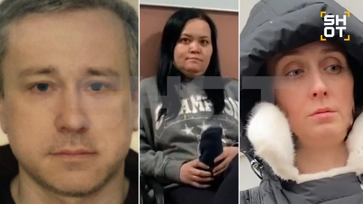 Обвиняемый Дмитрий — слева, супруга Дмитрия — посередине, жена пострадавшего Сергея — справа. Обложка © SHOT