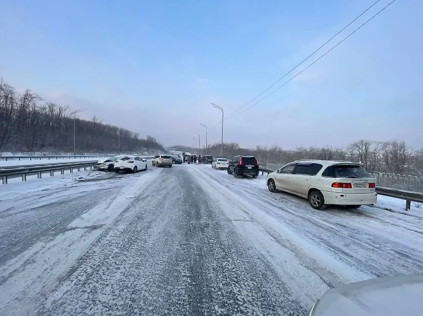 Массовое ДТП во Владивостоке. Обложка © Telegram / УМВД России по Приморскому краю