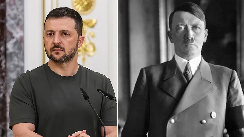 Зеленский и Гитлер. Обложка © Shutterstock / FOTODOM / paparazzza, © Wikipedia / Генрих Гофман