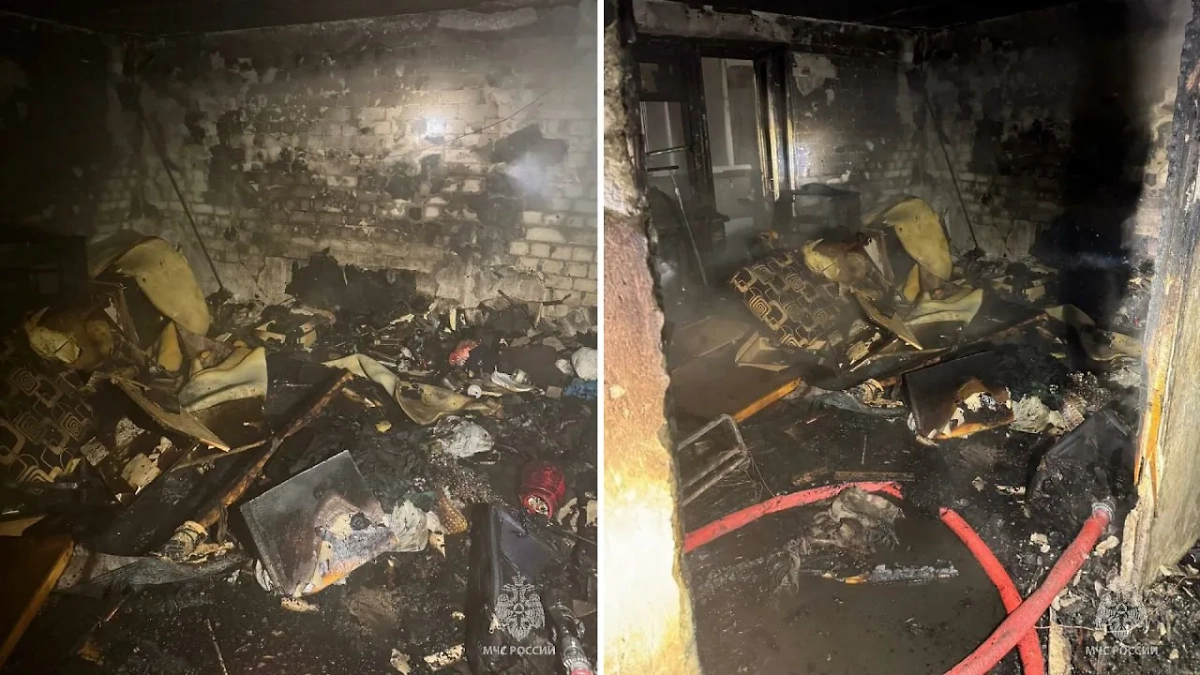 Сгоревшая квартира. Обложка © Пресс-служба МЧС