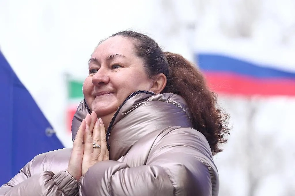 Президент Федерации лыжных гонок России Елена Вяльбе во время церемонии награждения. Фото © Егор Алеев/ТАСС