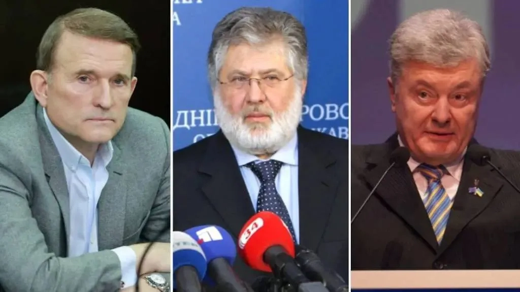 Виктор Медведчук, Игорь Коломойский*, Петр Порошенко*. Обложка © ТАСС / Ирина Яковлева, Константин Сазончик, AP / Vadim Ghirda