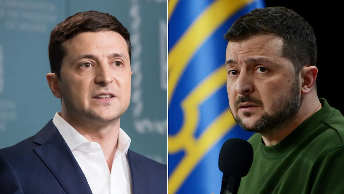 Владимир Зеленский до начала СВО (слева) и после. Обложка © Shutterstock / FOTODOM / home for heroes, Review News