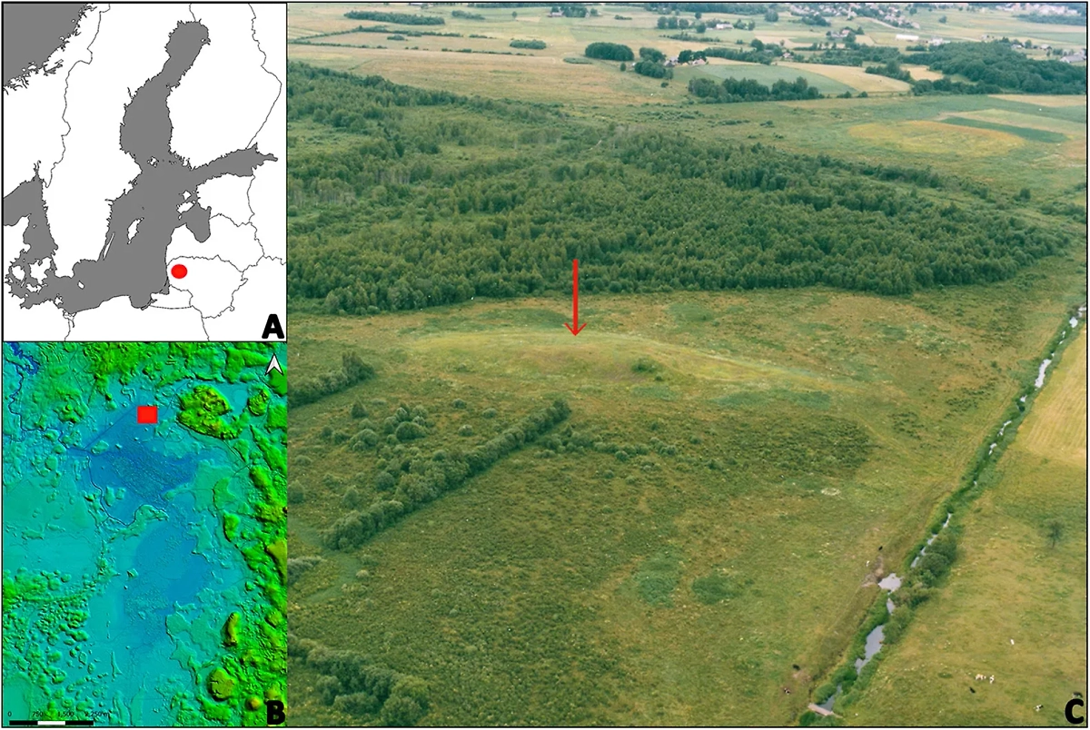 Место древних захоронений на островах у озера Биржулис. Обложка © Cambridge University Press