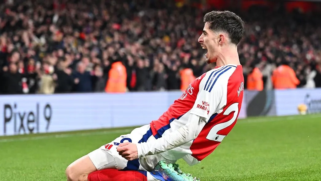 Кай Хаверц после гола в ворота «Ман Сити». Обложка © arsenal.com