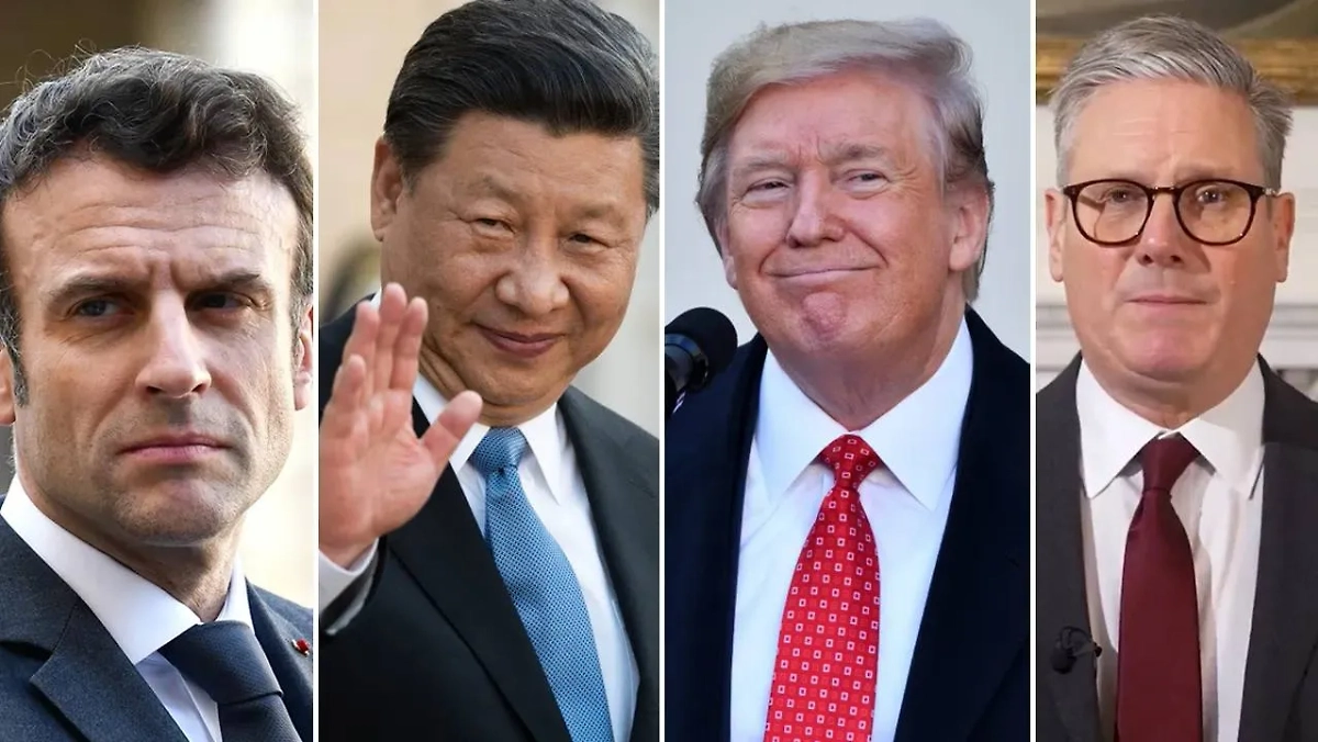 Эмманюэль Макрон, Си Цзиньпин, Дональд Трамп и Кир Стармер. Обложка © Shutterstock / FOTODOM / Frederic Legrand - COMEO / Evan El-Amin / Victor Velter / X / Keir_Starmer
